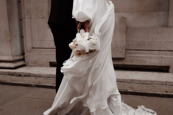 Slow, Sensuous, Ethical Bridal Silk by Luna Bea Bride for an Intimate Wedding Photoshoot at The Ned & Kew Gardens